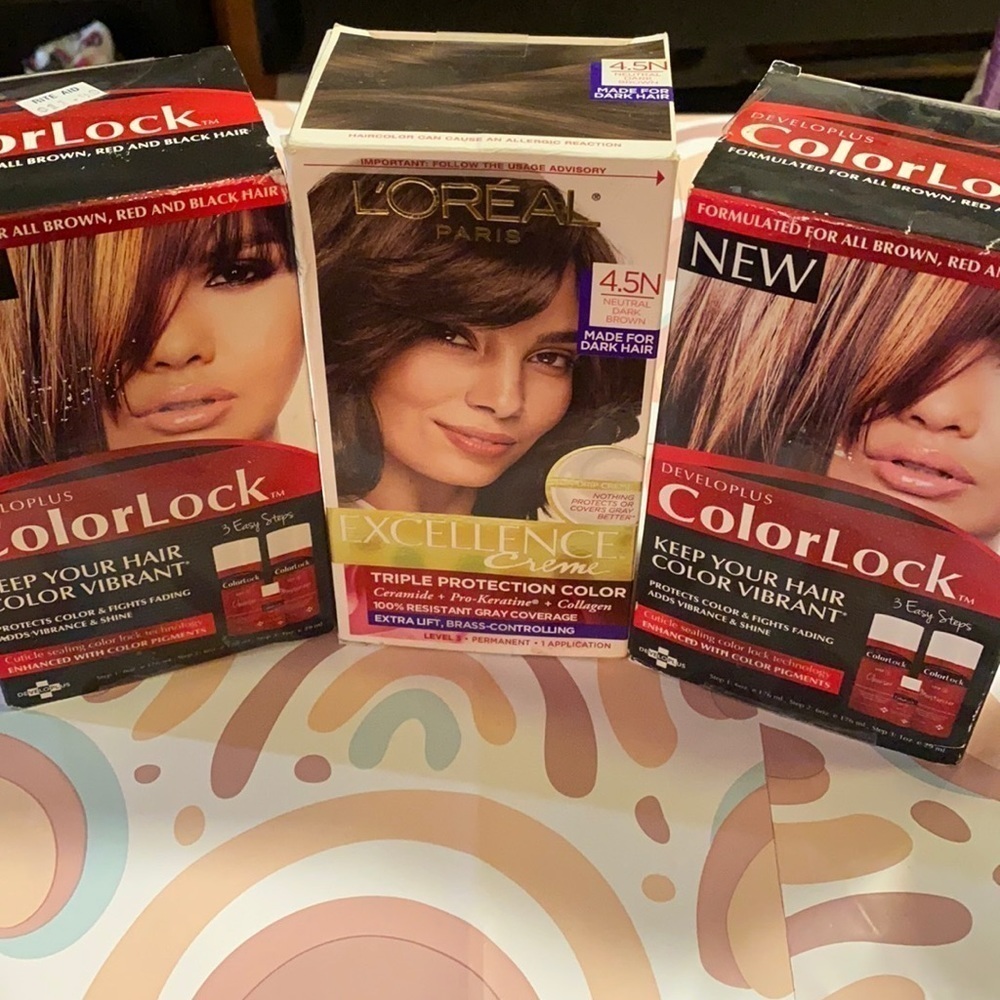 L’Oreal Excellence Creme Hair Colo/Vibrancy  Bundle Dark Brown Hair Dye